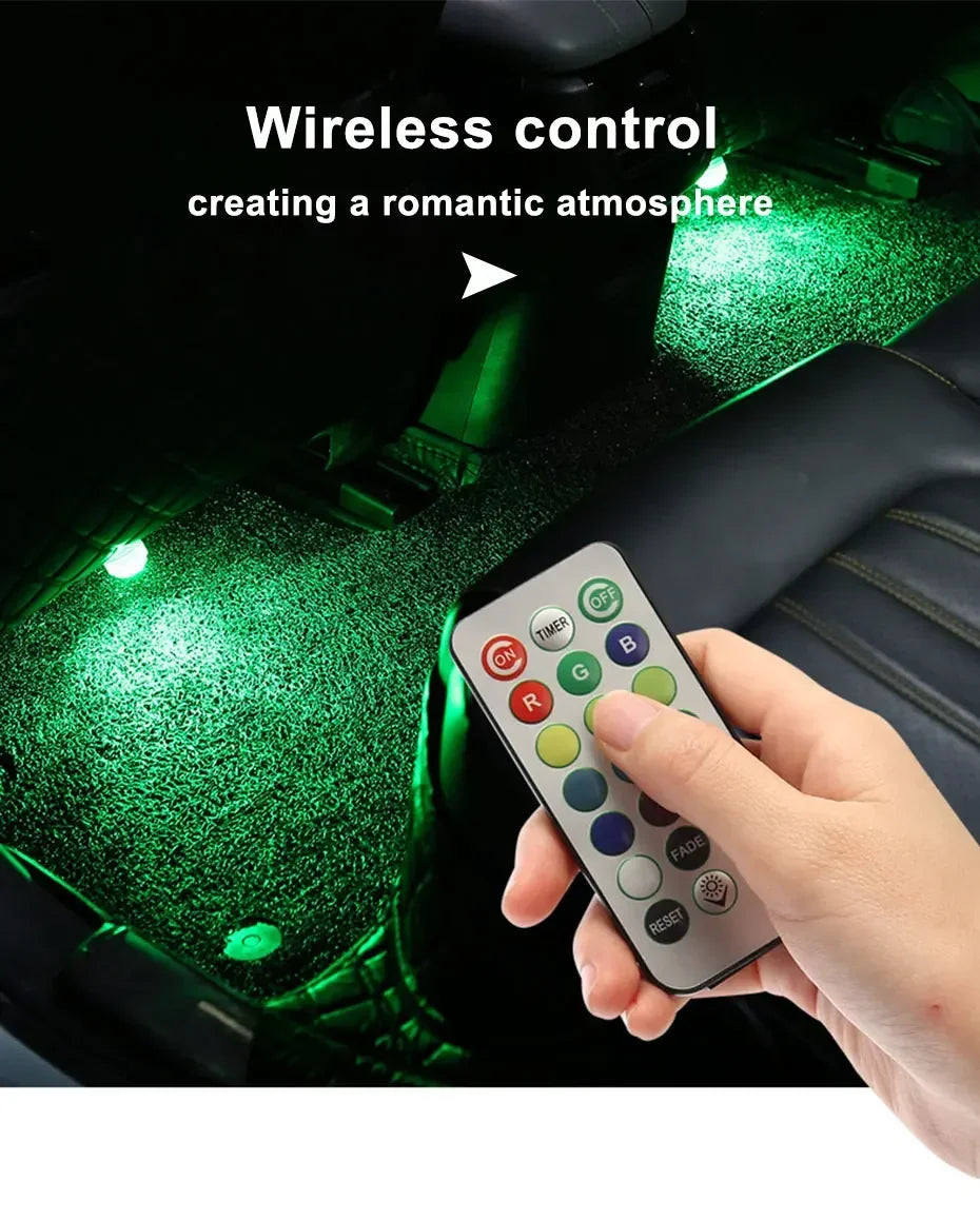 Wireless Adhesive LED Car Interior Ambient Lights