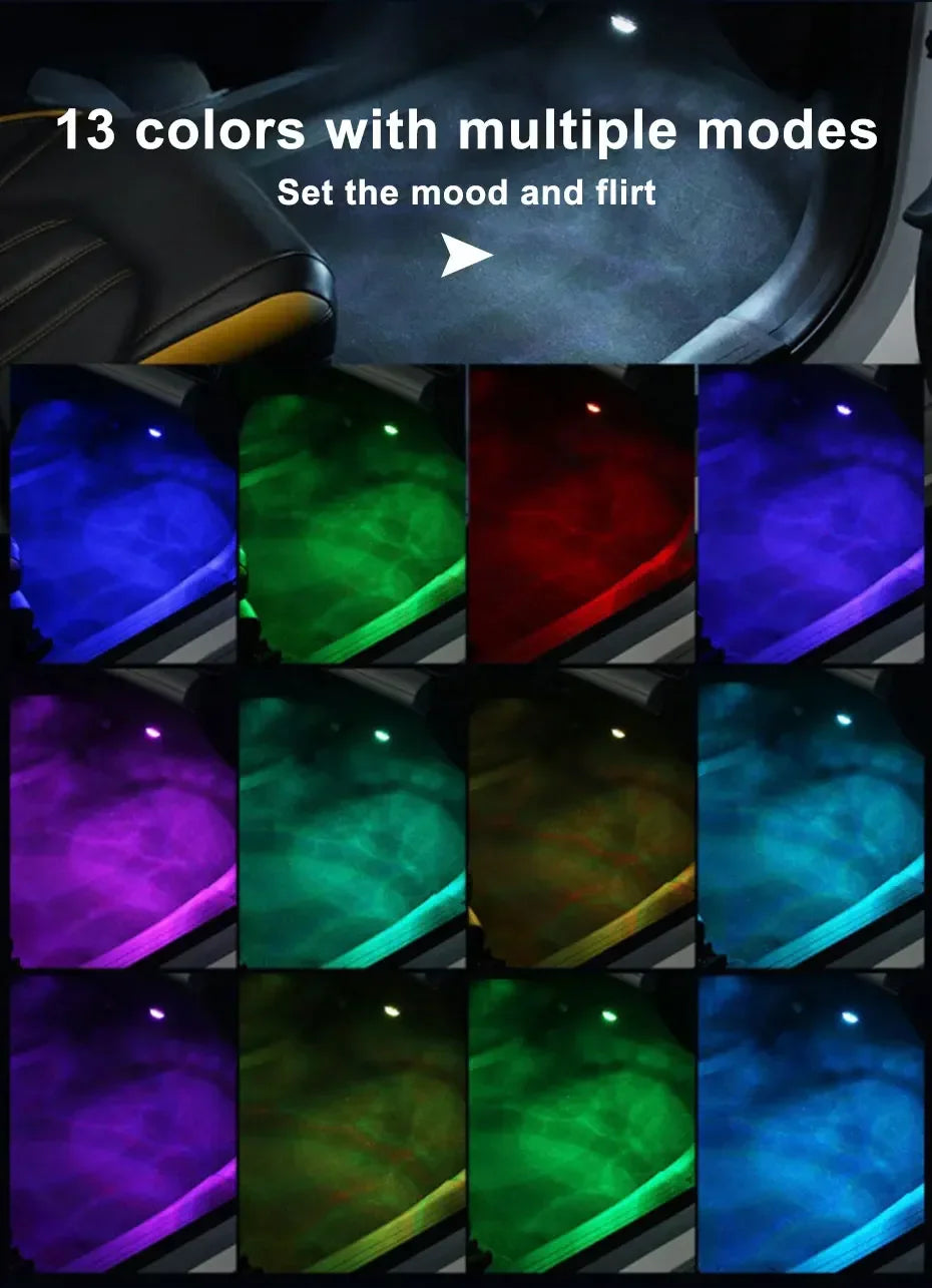 Wireless Adhesive LED Car Interior Ambient Lights