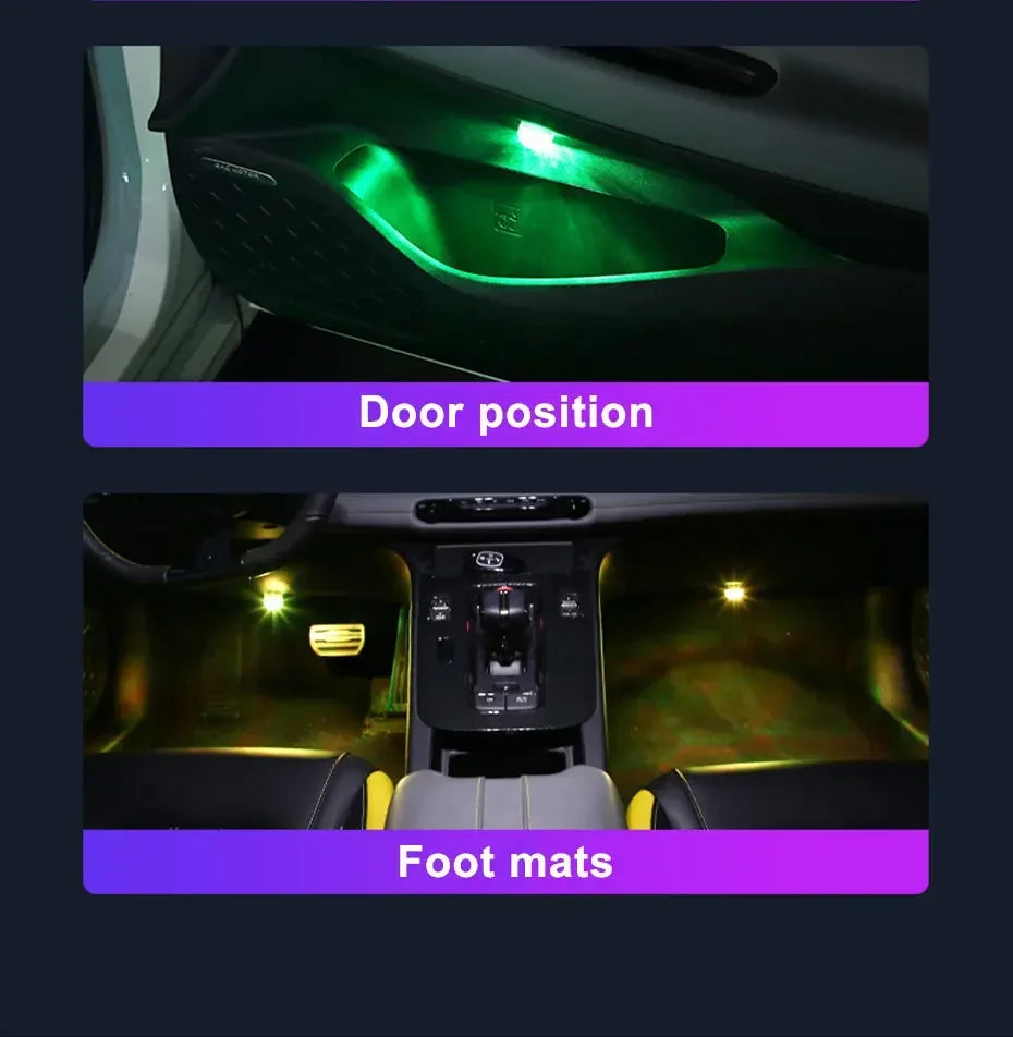 Wireless Adhesive LED Car Interior Ambient Lights